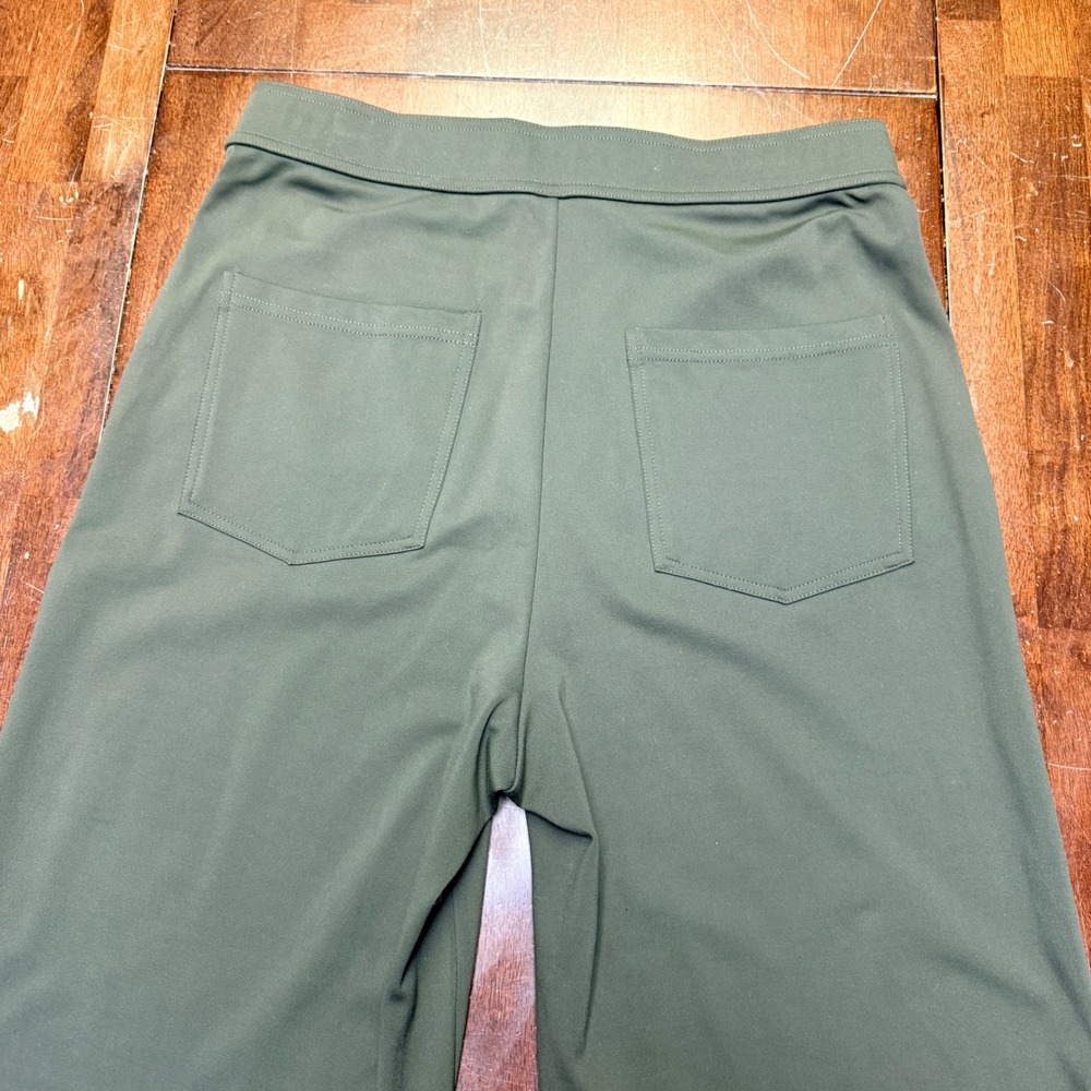 Halara Daystretch Wide Leg Pants Women M Tall Green High Waisted Button Detail - Picture 8 of 10